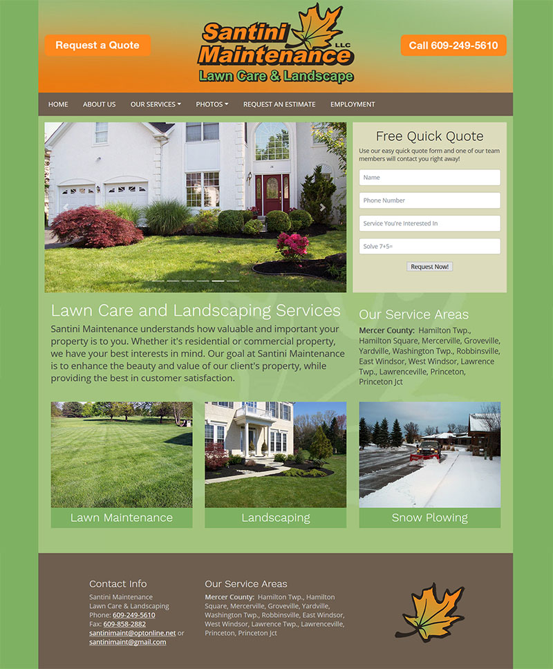 Santini Lawn and Landscape Maintenance Website